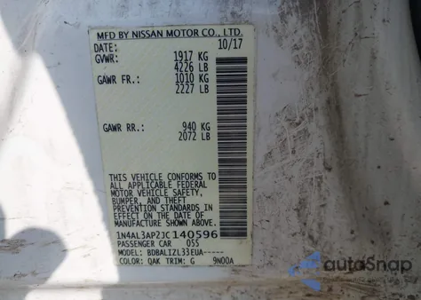 2018 Nissan Altima 2.5 Sv z USA, uszkodzony, nr VIN 1N4AL3AP2JC140596